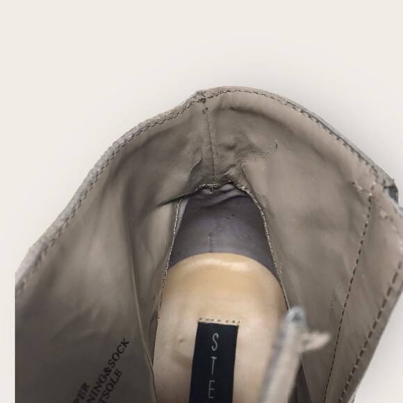 Steve Madden Gray Taupe Suede Ankle Boots Pointed Toe & Block Heels Size 10B - Picture 11 of 11